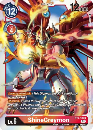 ShineGreymon (ST7-10) - Starter Deck 07: Gallantmon Foil - Premium Digimon Single from Bandai - Just $0.08! Shop now at Game Crave Tournament Store