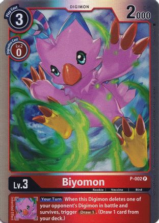 Biyomon - P-002 (Rainbow Foil) (P-002) - Digimon Promotion Cards Foil - Premium Digimon Single from Bandai - Just $0.42! Shop now at Game Crave Tournament Store