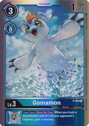 Gomamon - P-004 (Rainbow Foil) (P-004) - Digimon Promotion Cards Foil - Premium Digimon Single from Bandai - Just $0.54! Shop now at Game Crave Tournament Store