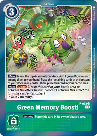 Green Memory Boost! (P-038) - Digimon Promotion Cards Foil - Premium Digimon Single from Bandai - Just $0.31! Shop now at Game Crave Tournament Store