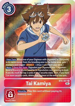 Tai Kamiya (BT6-087) - Double Diamond Foil - Premium Digimon Single from Bandai - Just $0.08! Shop now at Game Crave Tournament Store