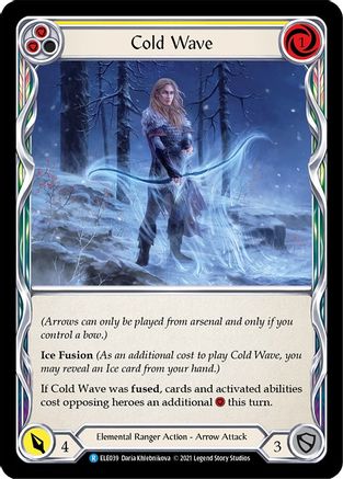 Cold Wave (Yellow) (ELE039) - Tales of Aria Unlimited Edition Rainbow Foil - Premium Flesh And Blood Single from Legend Story Studios - Just $0.25! Shop now at Game Crave Tournament Store