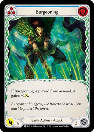 Burgeoning (Blue) (ELE136) - Tales of Aria Unlimited Edition Rainbow Foil - Premium Flesh And Blood Single from Legend Story Studios - Just $0.08! Shop now at Game Crave Tournament Store