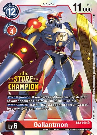Gallantmon - BT2-020 (Store Champion) (BT2-020) - Release Special Booster Foil - Premium Digimon Single from Bandai - Just $4.48! Shop now at Game Crave Tournament Store