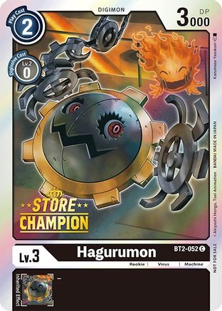 Hagurumon - BT2-052 (Store Champion) (BT2-052) - Release Special Booster Foil - Premium Digimon Single from Bandai - Just $0.23! Shop now at Game Crave Tournament Store