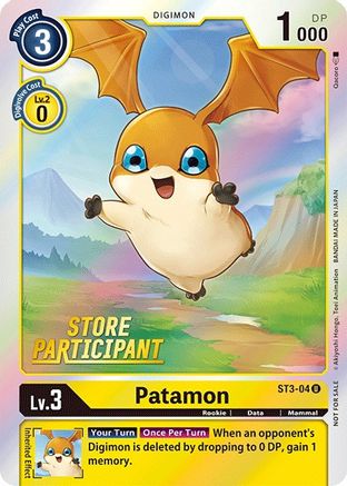 Patamon - ST3-04 (Store Participant) (ST3-04) - Starter Deck 03: Heaven's Yellow Foil - Premium Digimon Single from Bandai - Just $0.09! Shop now at Game Crave Tournament Store