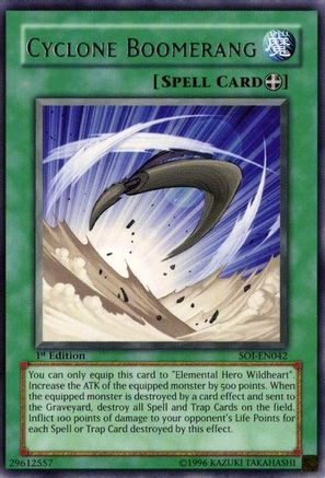Cyclone Boomerang (SOI-EN042) - Shadow of Infinity 1st Edition - Premium Yugioh Single from Konami - Just $0.26! Shop now at Game Crave Tournament Store