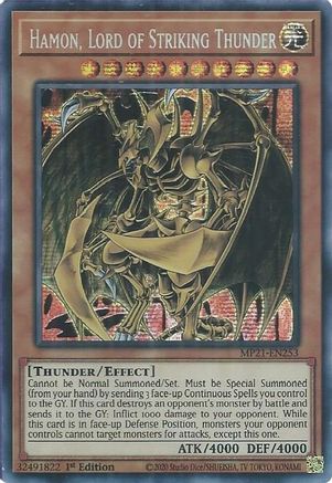 Hamon, Lord of Striking Thunder (MP21-EN253) - 2021 Tin of Ancient Battles 1st Edition - Premium Yugioh Single from Konami - Just $0.14! Shop now at Game Crave Tournament Store