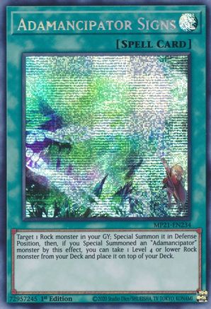 Adamancipator Signs (MP21-EN234) - 2021 Tin of Ancient Battles 1st Edition - Premium Yugioh Single from Konami - Just $0.25! Shop now at Game Crave Tournament Store