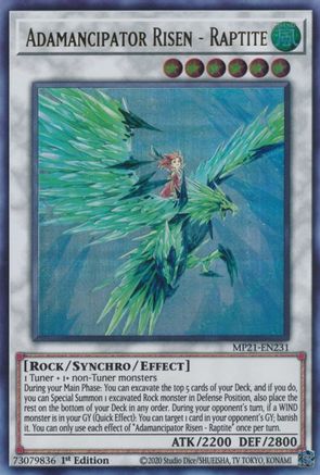 Adamancipator Risen - Raptite (MP21-EN231) - 2021 Tin of Ancient Battles 1st Edition - Premium Yugioh Single from Konami - Just $0.25! Shop now at Game Crave Tournament Store