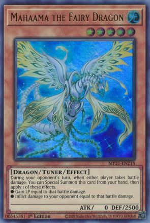 Mahaama the Fairy Dragon (MP21-EN218) - 2021 Tin of Ancient Battles 1st Edition - Premium Yugioh Single from Konami - Just $0.25! Shop now at Game Crave Tournament Store