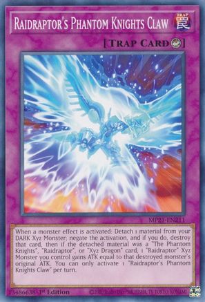 Raidraptor's Phantom Knights Claw (MP21-EN211) - 2021 Tin of Ancient Battles 1st Edition - Premium Yugioh Single from Konami - Just $0.25! Shop now at Game Crave Tournament Store