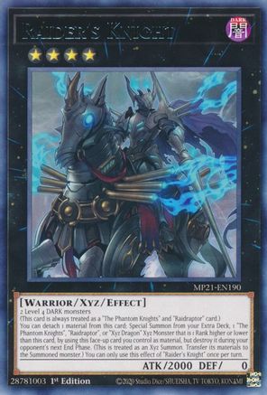 Raider's Knight (MP21-EN190) - 2021 Tin of Ancient Battles 1st Edition - Premium Yugioh Single from Konami - Just $1.03! Shop now at Game Crave Tournament Store