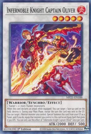 Infernoble Knight Captain Oliver (MP21-EN188) - 2021 Tin of Ancient Battles 1st Edition - Premium Yugioh Single from Konami - Just $0.25! Shop now at Game Crave Tournament Store