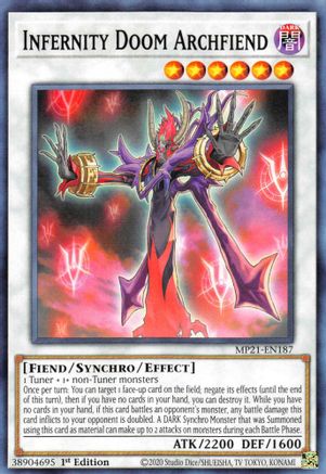 Infernity Doom Archfiend (MP21-EN187) - 2021 Tin of Ancient Battles 1st Edition - Premium Yugioh Single from Konami - Just $0.25! Shop now at Game Crave Tournament Store