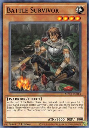 Battle Survivor (MP21-EN014) - 2021 Tin of Ancient Battles 1st Edition - Premium Yugioh Single from Konami - Just $0.25! Shop now at Game Crave Tournament Store