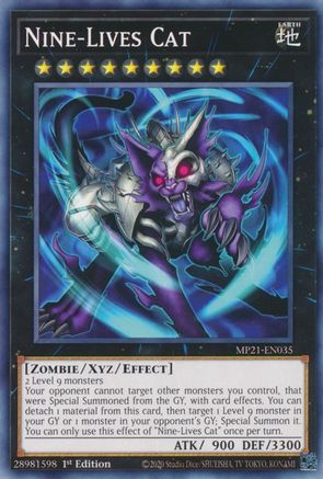 Nine-Lives Cat (MP21-EN035) - 2021 Tin of Ancient Battles 1st Edition - Premium Yugioh Single from Konami - Just $0.25! Shop now at Game Crave Tournament Store