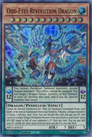 Odd-Eyes Revolution Dragon (MP21-EN157) - 2021 Tin of Ancient Battles 1st Edition - Premium Yugioh Single from Konami - Just $0.77! Shop now at Game Crave Tournament Store