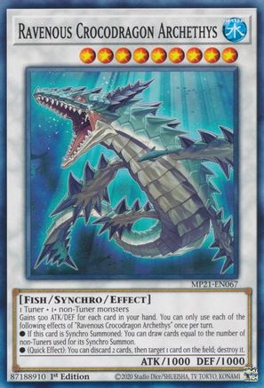 Ravenous Crocodragon Archethys (MP21-EN067) - 2021 Tin of Ancient Battles 1st Edition - Premium Yugioh Single from Konami - Just $0.27! Shop now at Game Crave Tournament Store
