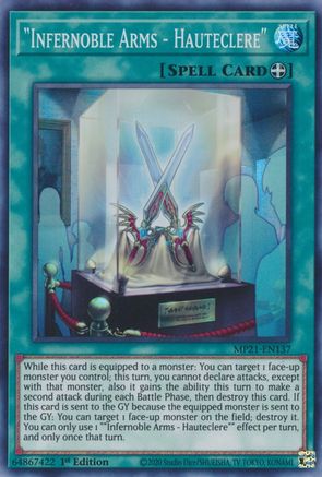 "Infernoble Arms - Hauteclere" (MP21-EN137) - 2021 Tin of Ancient Battles 1st Edition - Premium Yugioh Single from Konami - Just $0.25! Shop now at Game Crave Tournament Store