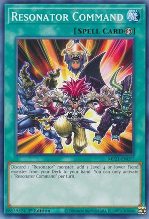 Resonator Command (MP21-EN077) - 2021 Tin of Ancient Battles 1st Edition - Premium Yugioh Single from Konami - Just $0.25! Shop now at Game Crave Tournament Store