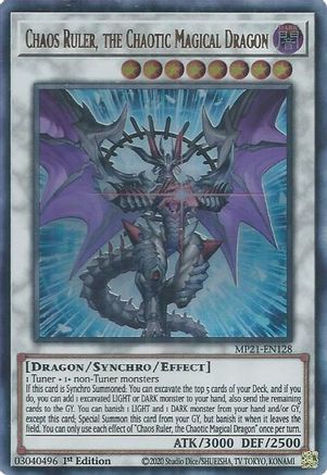 Chaos Ruler, the Chaotic Magical Dragon (MP21-EN128) - 2021 Tin of Ancient Battles 1st Edition - Premium Yugioh Single from Konami - Just $0.57! Shop now at Game Crave Tournament Store