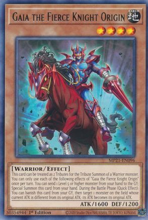 Gaia the Fierce Knight Origin (MP21-EN096) - 2021 Tin of Ancient Battles 1st Edition - Premium Yugioh Single from Konami - Just $0.25! Shop now at Game Crave Tournament Store