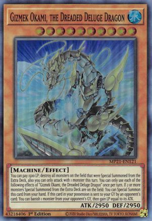 Gizmek Okami, the Dreaded Deluge Dragon (MP21-EN121) - 2021 Tin of Ancient Battles 1st Edition - Premium Yugioh Single from Konami - Just $0.25! Shop now at Game Crave Tournament Store