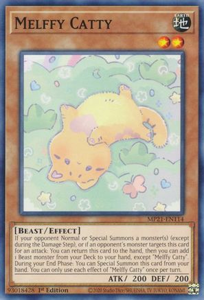 Melffy Catty (MP21-EN114) - 2021 Tin of Ancient Battles 1st Edition - Premium Yugioh Single from Konami - Just $0.25! Shop now at Game Crave Tournament Store