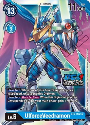 UlforceVeedramon (DC-1 Grand Prix) (BT2-032) - Release Special Booster Foil - Premium Digimon Single from Bandai - Just $948.10! Shop now at Game Crave Tournament Store