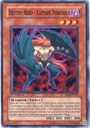 Destiny Hero - Captain Tenacious (EOJ-EN002) - Enemy of Justice Unlimited - Premium Yugioh Single from Konami - Just $0.25! Shop now at Game Crave Tournament Store