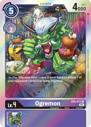 Ogremon (BT6-072) - Double Diamond Foil - Premium Digimon Single from Bandai - Just $0.25! Shop now at Game Crave Tournament Store