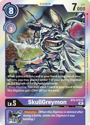 SkullGreymon (BT6-078) - Double Diamond Foil - Premium Digimon Single from Bandai - Just $0.28! Shop now at Game Crave Tournament Store