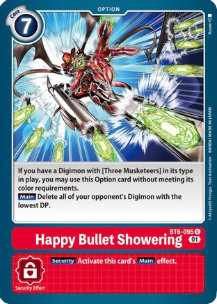 Happy Bullet Showering (BT6-095) - Double Diamond - Premium Digimon Single from Bandai - Just $0.25! Shop now at Game Crave Tournament Store