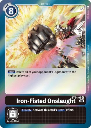 Iron-Fisted Onslaught (BT6-106) - Double Diamond Foil - Premium Digimon Single from Bandai - Just $0.26! Shop now at Game Crave Tournament Store