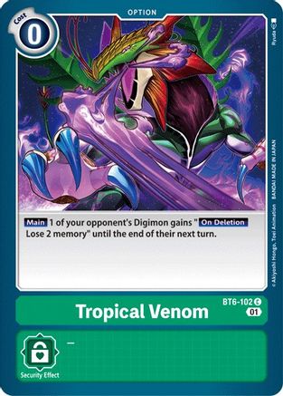 Tropical Venom (BT6-102) - Double Diamond - Premium Digimon Single from Bandai - Just $0.08! Shop now at Game Crave Tournament Store