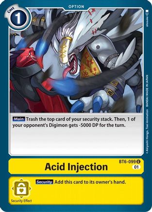 Acid Injection (BT6-099) - Double Diamond - Premium Digimon Single from Bandai - Just $0.08! Shop now at Game Crave Tournament Store