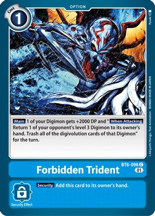 Forbidden Trident (BT6-096) - Double Diamond - Premium Digimon Single from Bandai - Just $0.08! Shop now at Game Crave Tournament Store