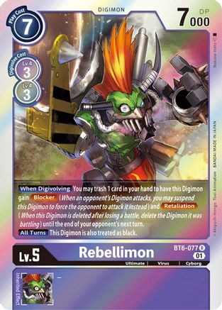 Rebellimon (BT6-077) - Double Diamond Foil - Premium Digimon Single from Bandai - Just $0.25! Shop now at Game Crave Tournament Store