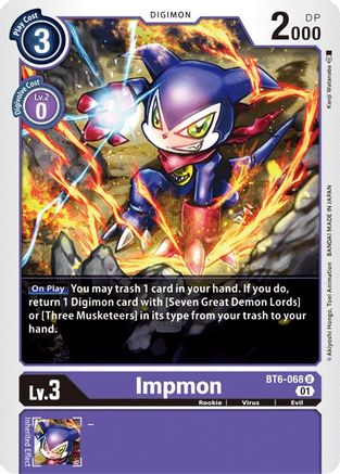 Impmon (BT6-068) - Double Diamond - Premium Digimon Single from Bandai - Just $0.25! Shop now at Game Crave Tournament Store