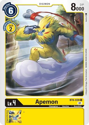 Apemon (BT6-038) - Double Diamond - Premium Digimon Single from Bandai - Just $0.25! Shop now at Game Crave Tournament Store