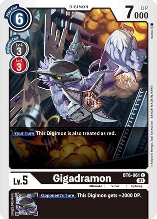 Gigadramon (BT6-061) - Double Diamond - Premium Digimon Single from Bandai - Just $0.25! Shop now at Game Crave Tournament Store