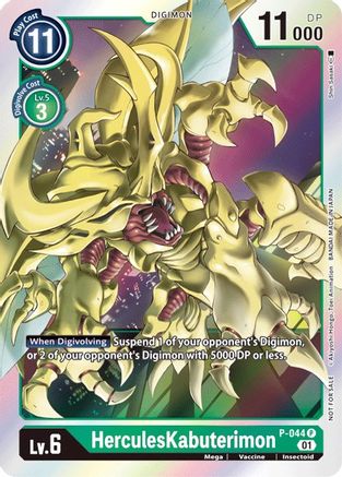 HerculesKabuterimon (P-044) - Digimon Promotion Cards Foil - Premium Digimon Single from Bandai - Just $0.25! Shop now at Game Crave Tournament Store