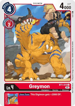 Greymon - BT1-015 (Tamer Party Vol. 3 Promo) (BT1-015) - Release Special Booster - Premium Digimon Single from Bandai - Just $0.17! Shop now at Game Crave Tournament Store