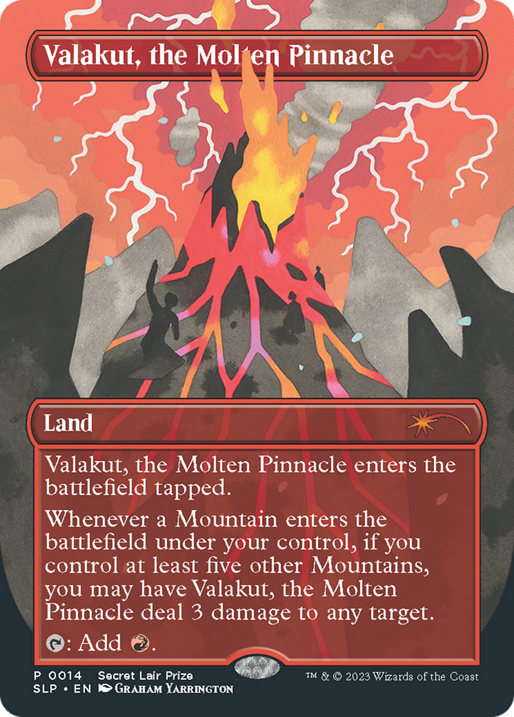 Valakut, the Molten Pinnacle (SLP-014) - Secret Lair Showdown (Borderless) - Premium MTG Single from Wizards of the Coast - Just $7.30! Shop now at Game Crave Tournament Store