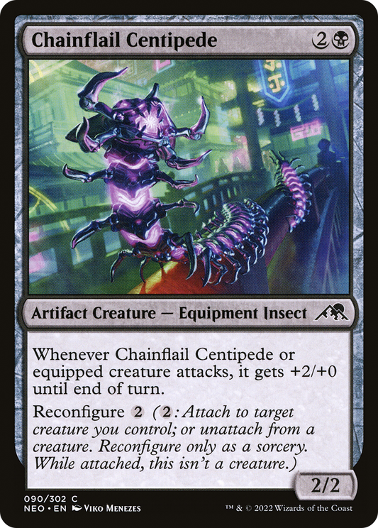 Chainflail Centipede (NEO-090) - Kamigawa: Neon Dynasty - Premium MTG Single from Wizards of the Coast - Just $0.08! Shop now at Game Crave Tournament Store