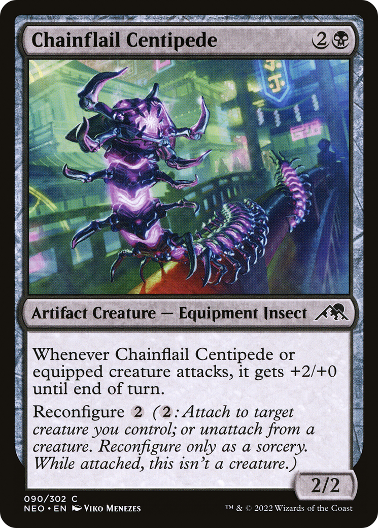 Chainflail Centipede (NEO-090) - Kamigawa: Neon Dynasty Foil - Premium MTG Single from Wizards of the Coast - Just $0.08! Shop now at Game Crave Tournament Store