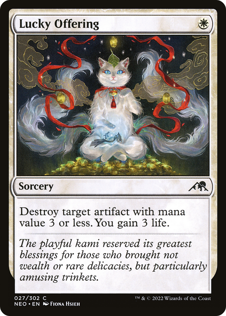 Lucky Offering (NEO-027) - Kamigawa: Neon Dynasty Foil - Premium MTG Single from Wizards of the Coast - Just $0.25! Shop now at Game Crave Tournament Store
