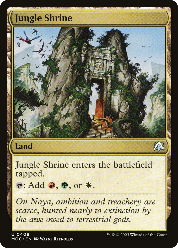Jungle Shrine (MOC-408) - March of the Machine Commander - Premium MTG Single from Wizards of the Coast - Just $0.32! Shop now at Game Crave Tournament Store