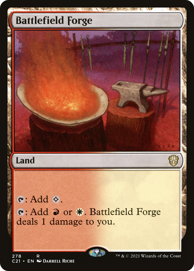 Battlefield Forge (C21-278) - Commander 2021 - Premium MTG Single from Wizards of the Coast - Just $0.85! Shop now at Game Crave Tournament Store